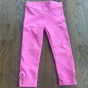 Janie and Jack Vibrant Pink Leggings with Button Detail
